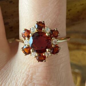 Brazilian Cherry Citrine Sterling Silver Ring Size 10